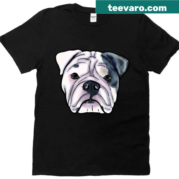 Cute T-shirt featuring an illustration of an English Bulldog