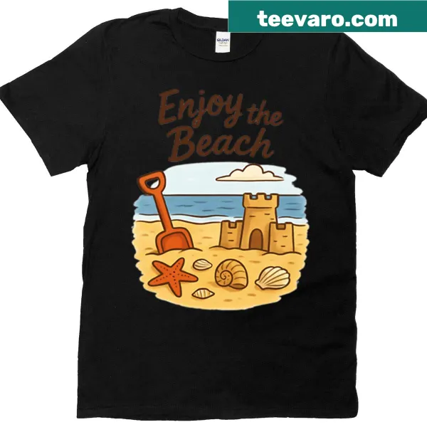 Oversized tee with text: Enjoy The Beach