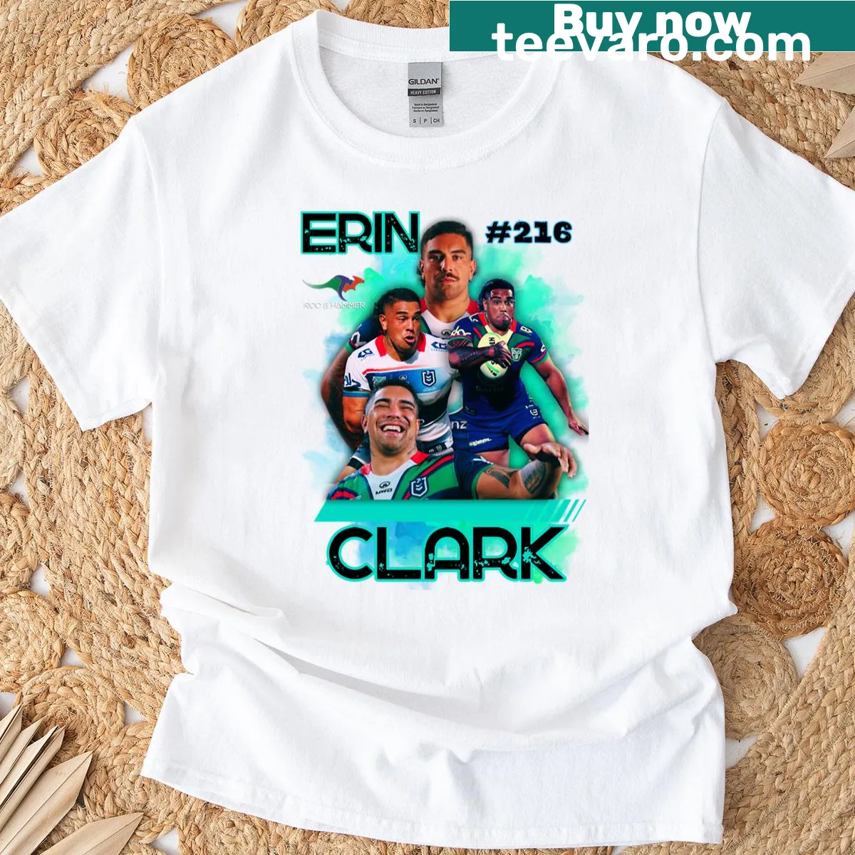T-shirt with bold typography reading 'Warrior 216' — on a men's t-shirt