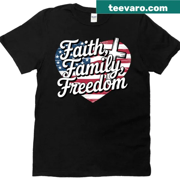 Christian American heart T-shirt for 4th of July