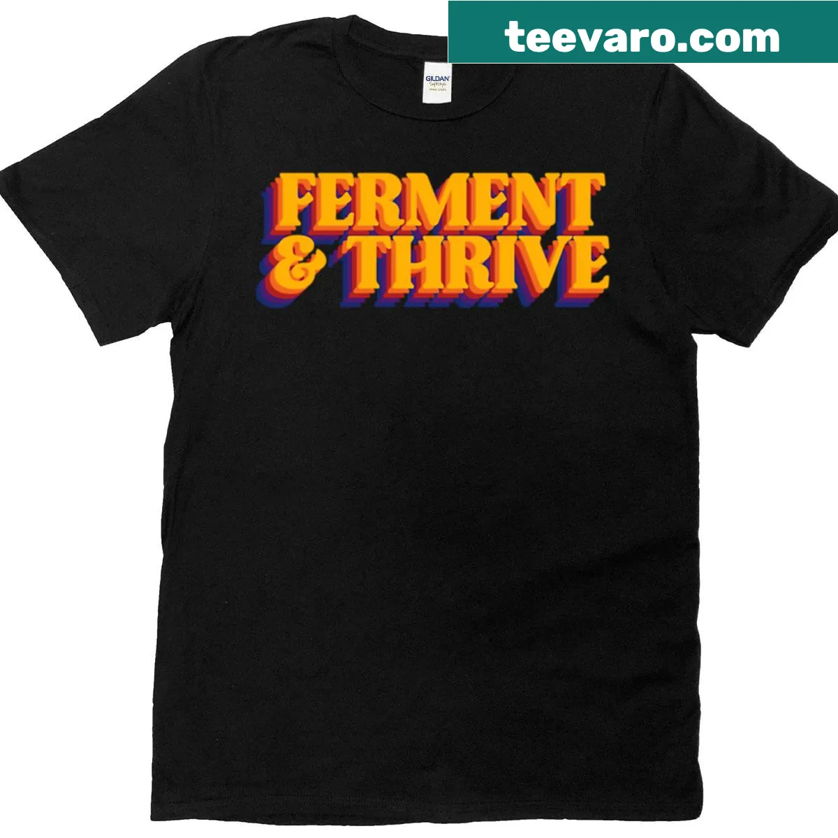 Sustainable fermentation-themed t-shirt with bold typography — on a men's t-shirt