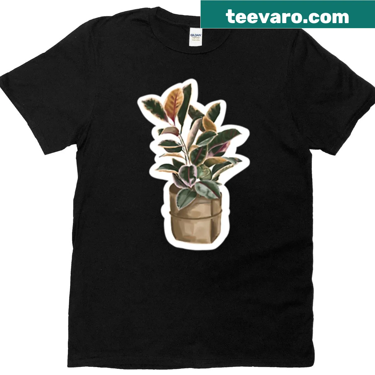Silhouette of Ficus Belize leaves on t-shirt — on a men's t-shirt
