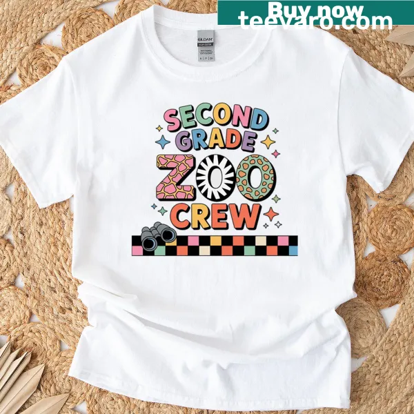 T-shirt celebrating field zoo trips for second-grade teachers with a cheerful graphic.