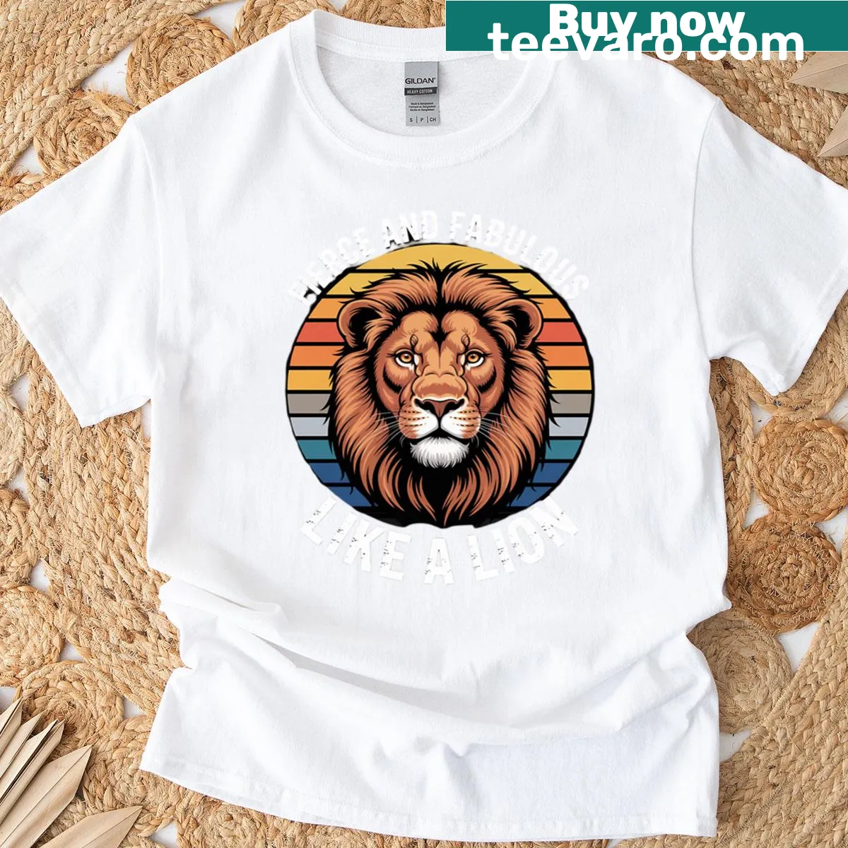 Lion graphic T-shirt with bold illustration of a fierce lion's head — on a men's t-shirt