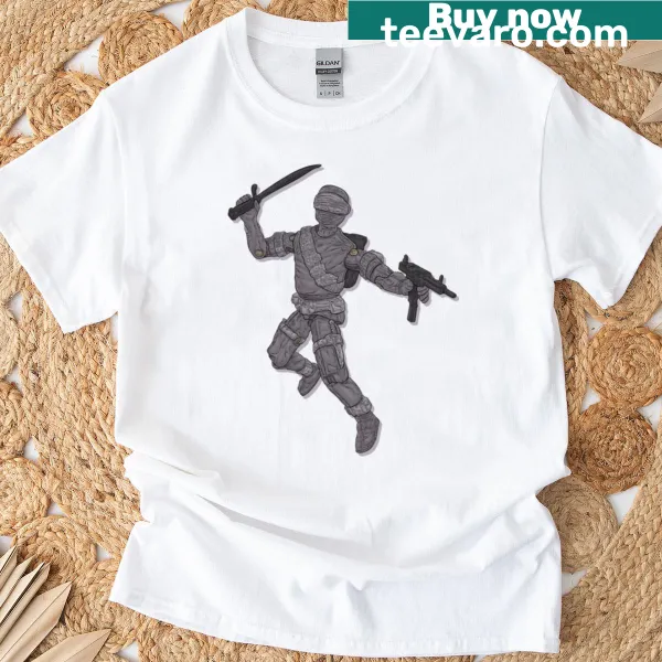 Minimalist T-shirt featuring a sleek graphic of a figure