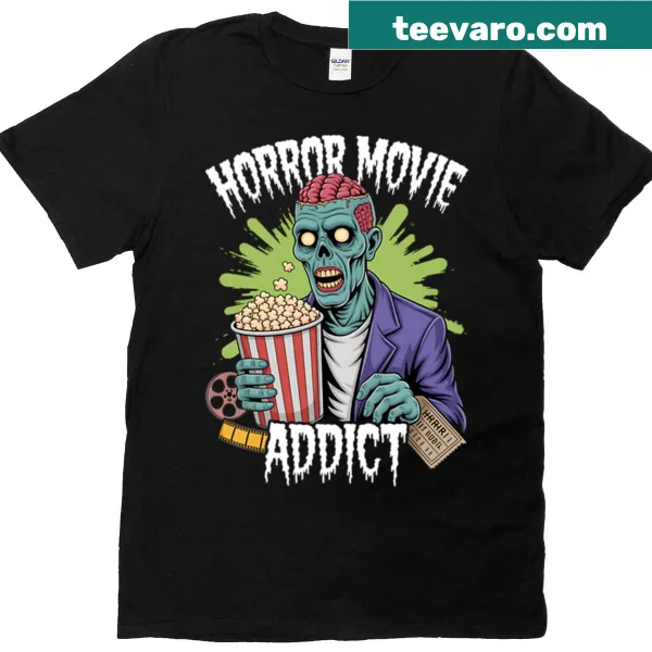 Halloween t-shirt with zombie horror illustration