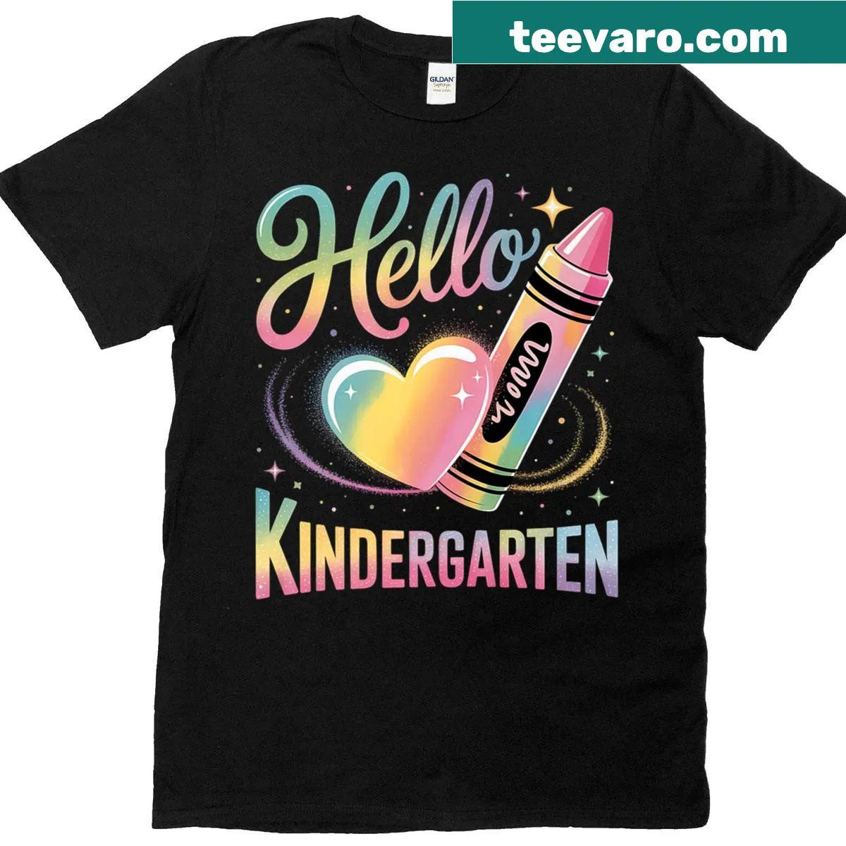 Cute teacher t-shirt with pencil and welcoming message for kindergarten — on a men's t-shirt