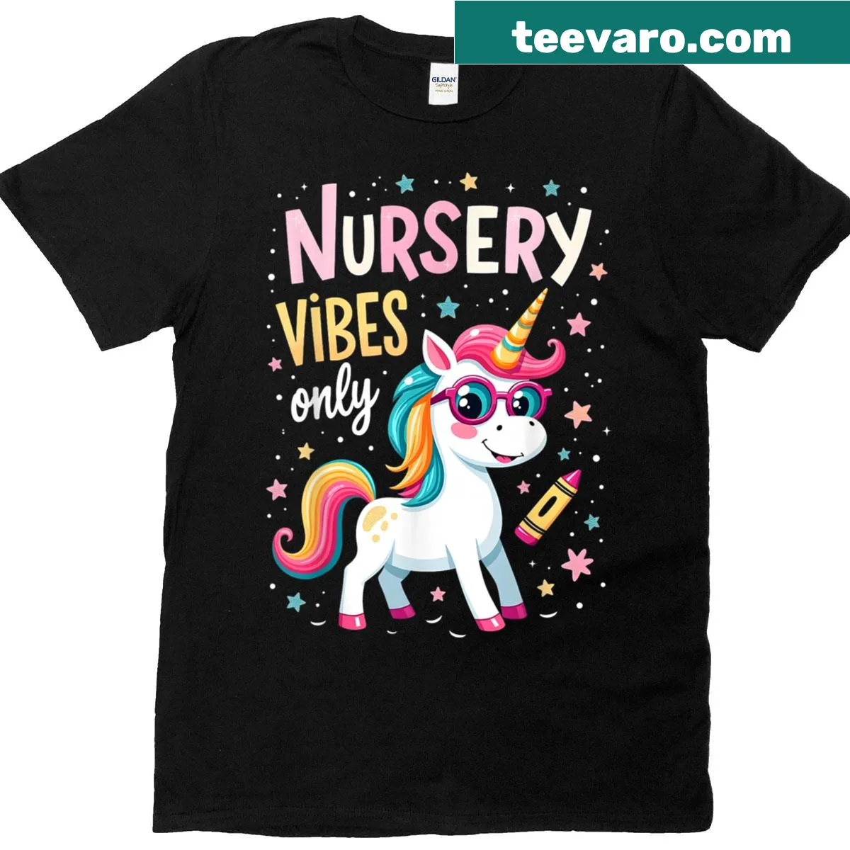 Magical unicorn graphic for girls on back-to-school t-shirt — on a men's t-shirt