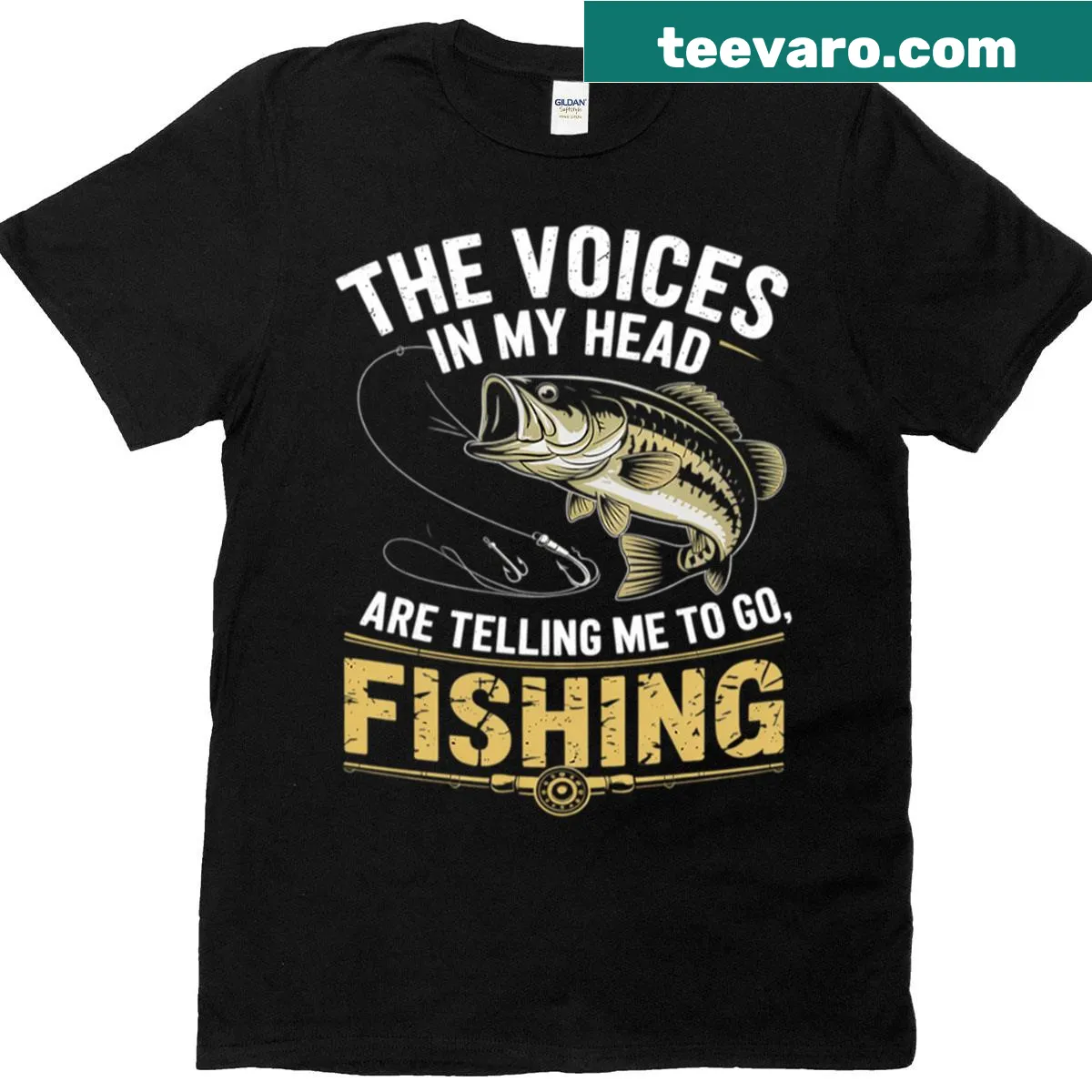 Funny T-shirt for fishermen with witty fishing saying — on a men's t-shirt