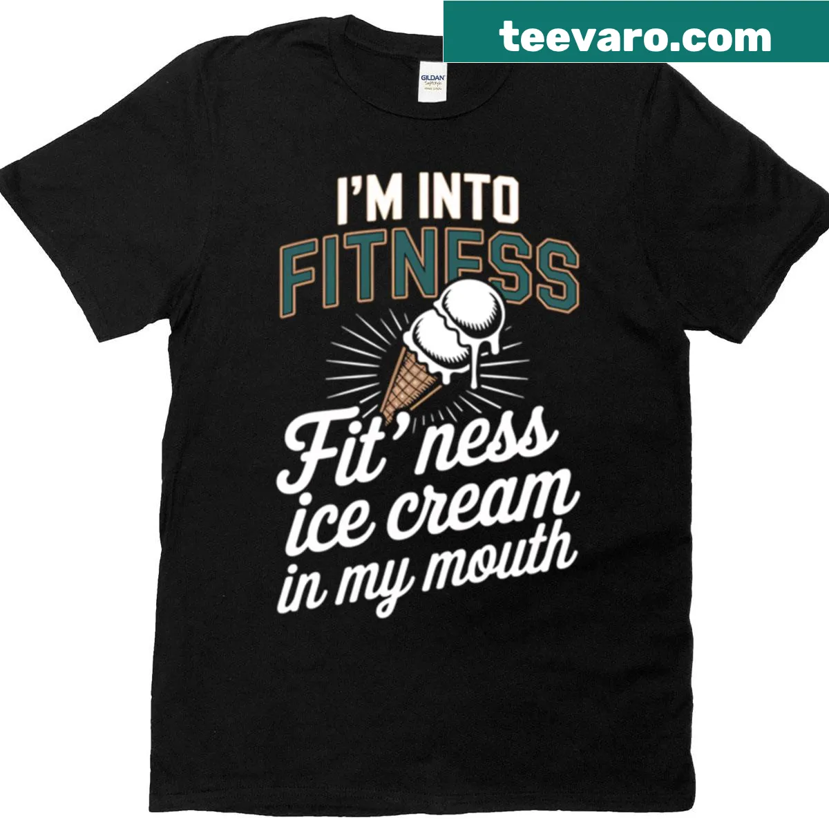 Playful T-shirt with the phrase 'Ice Cream In My Mouth' — on a men's t-shirt