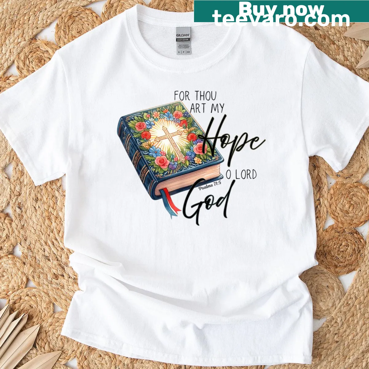 Inspirational T-shirt with religious text — on a men's t-shirt
