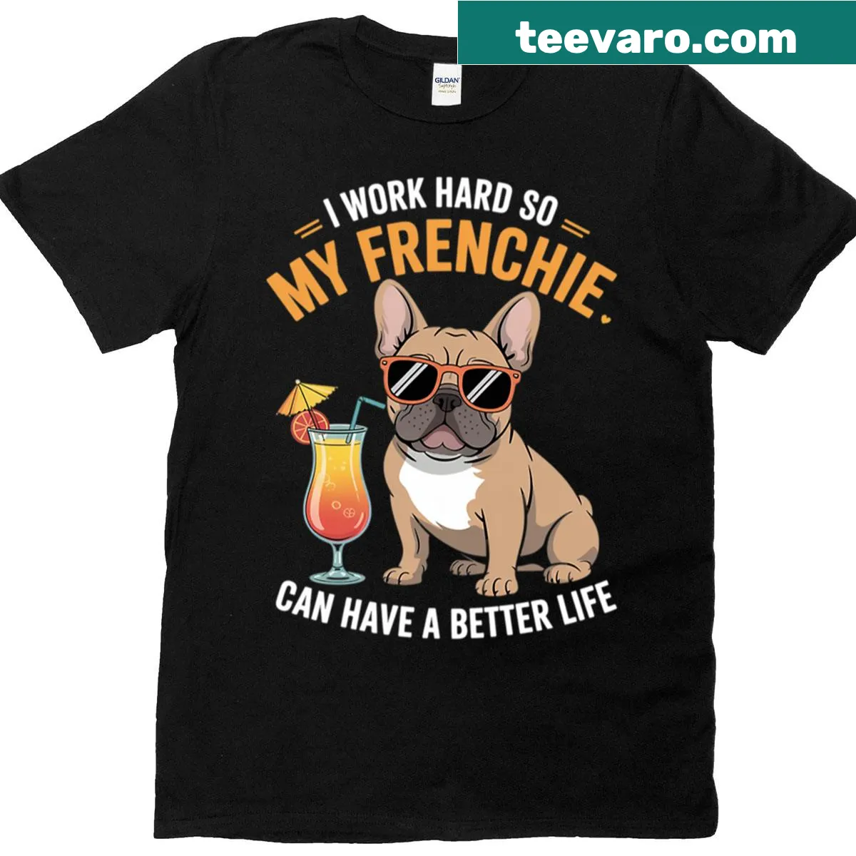 French Bulldog illustration with humorous text for dog lovers — on a men's t-shirt