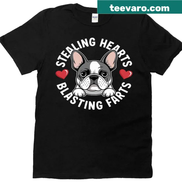 Funny French Bulldog t-shirt with humorous text