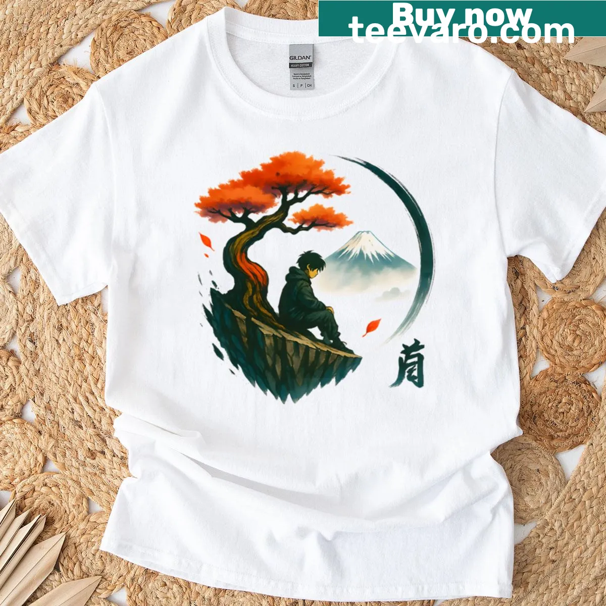 T-shirt featuring the word 'Fujisolitude' for peace and solitude lovers — on a men's t-shirt