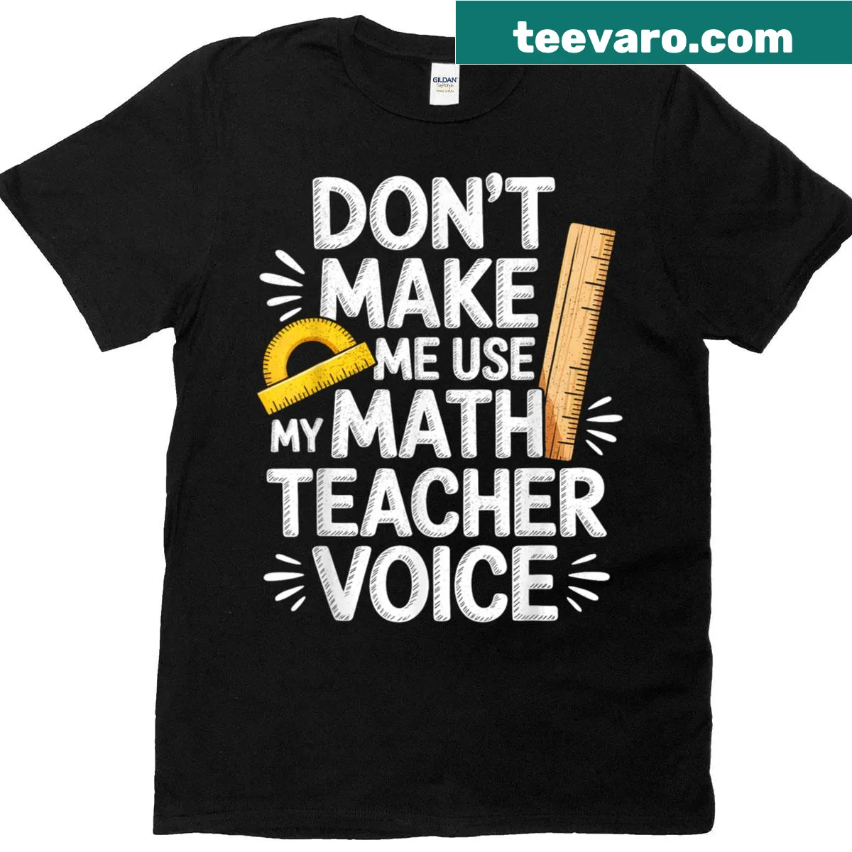 Humorous math teacher graphic with funny tagline — on a men's t-shirt