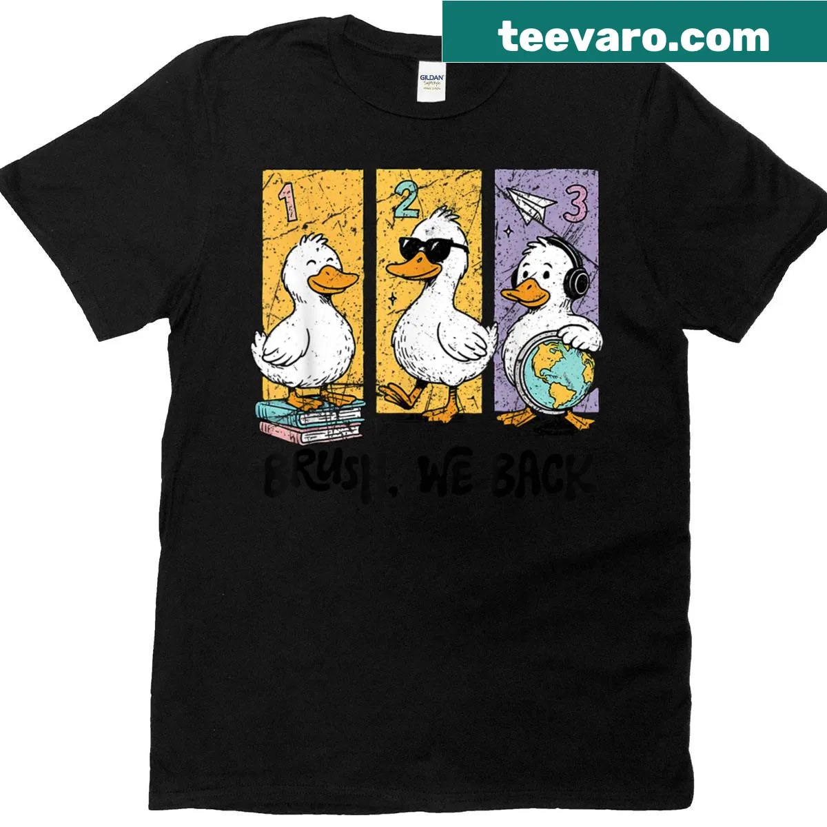 Funny T-shirt for teachers with the phrase Bruh We Back — on a men's t-shirt