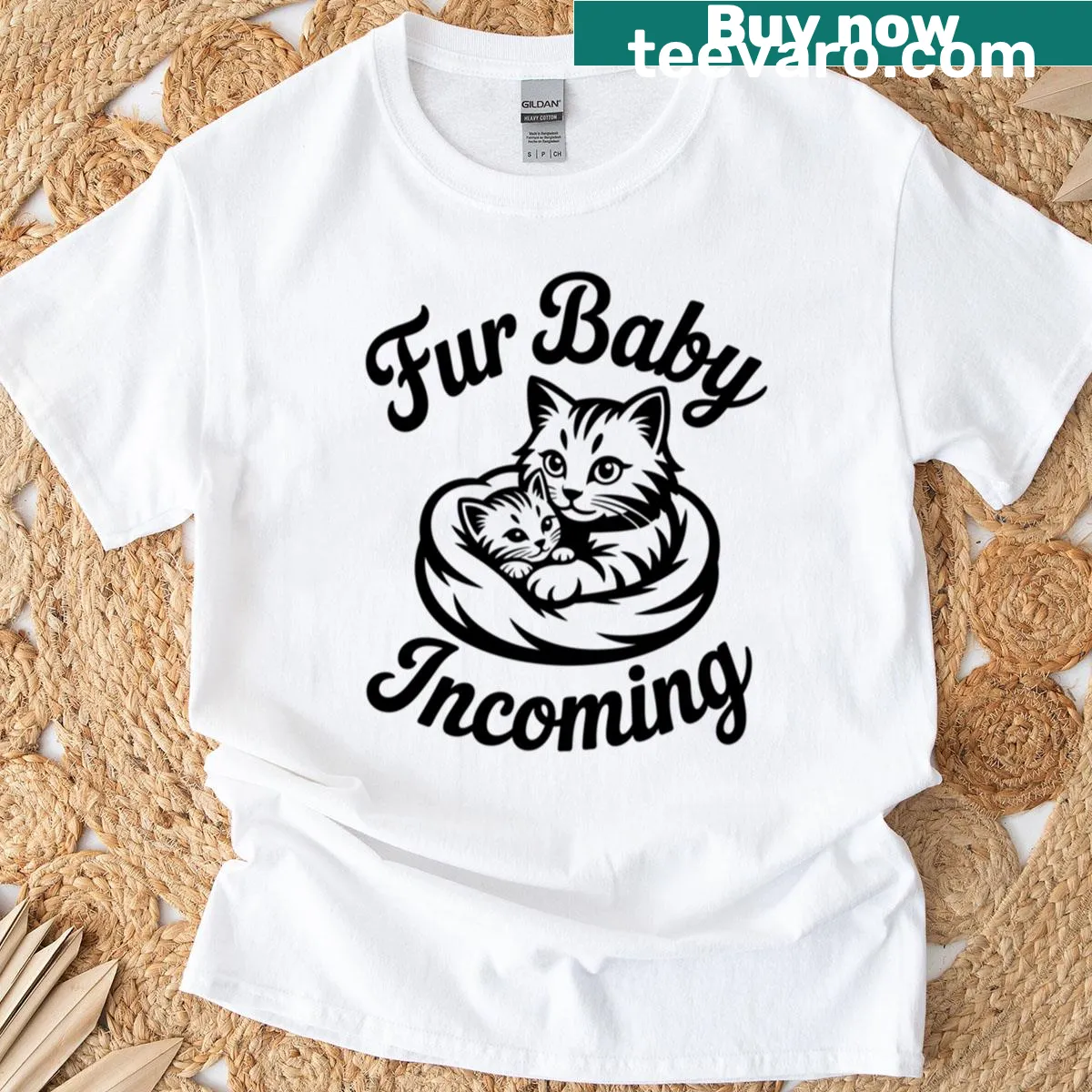 Cute pregnancy announcement t-shirt for fur baby — on a men's t-shirt