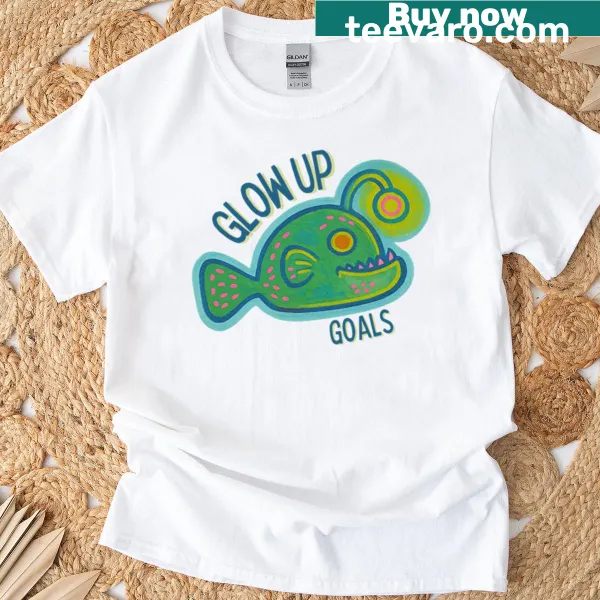 Funky anglerfish illustration with a bioluminescent lure