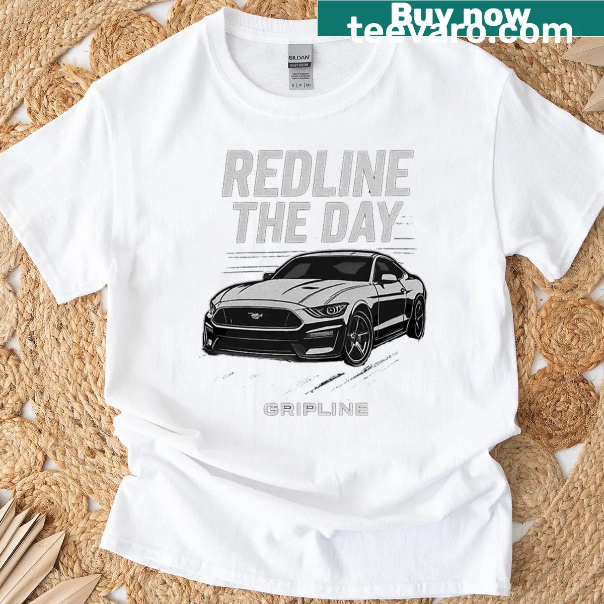 Vintage Mustang design T-shirt — on a men's t-shirt