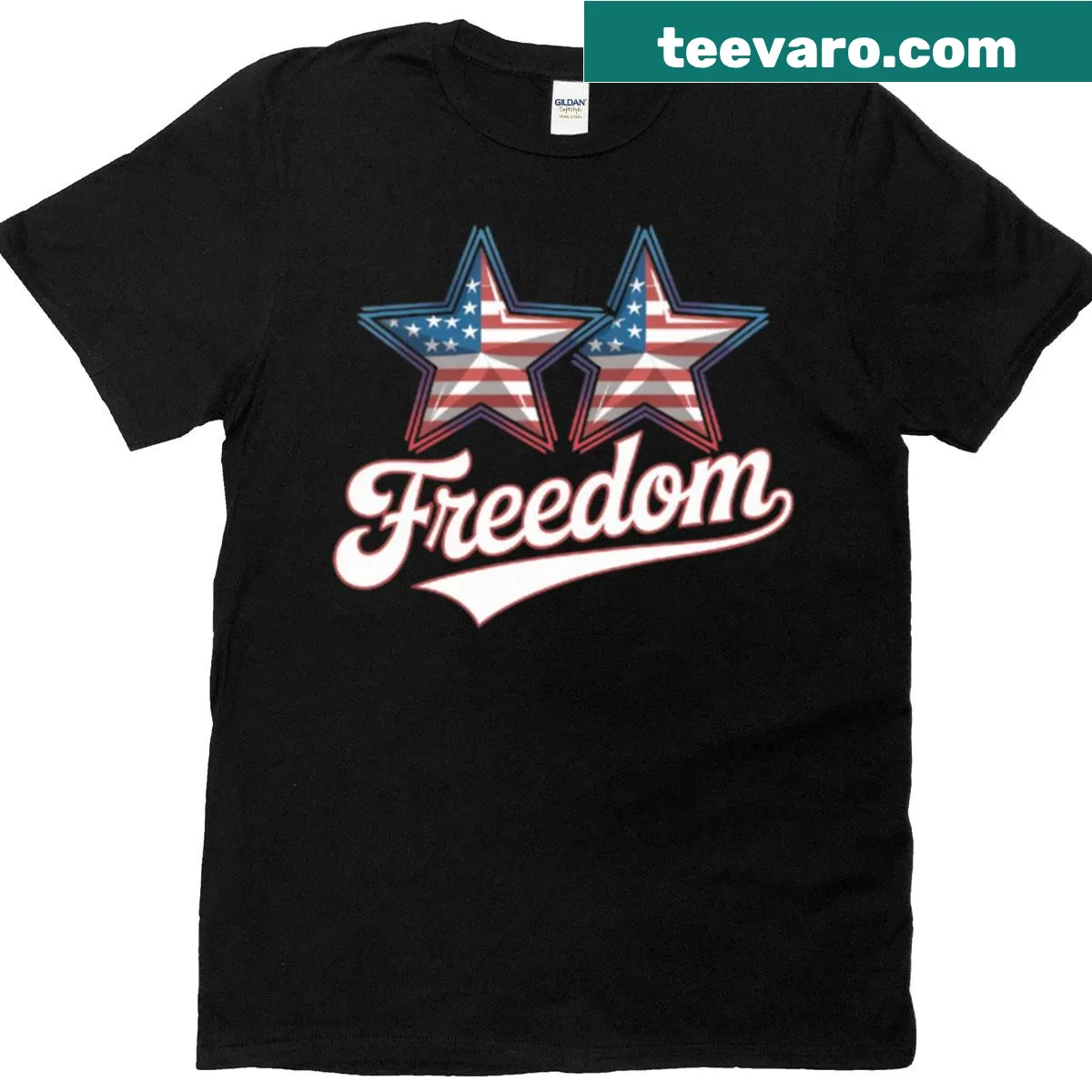 Oversized T-shirt with 'Groovy Freedom' text in bold typography — on a men's t-shirt