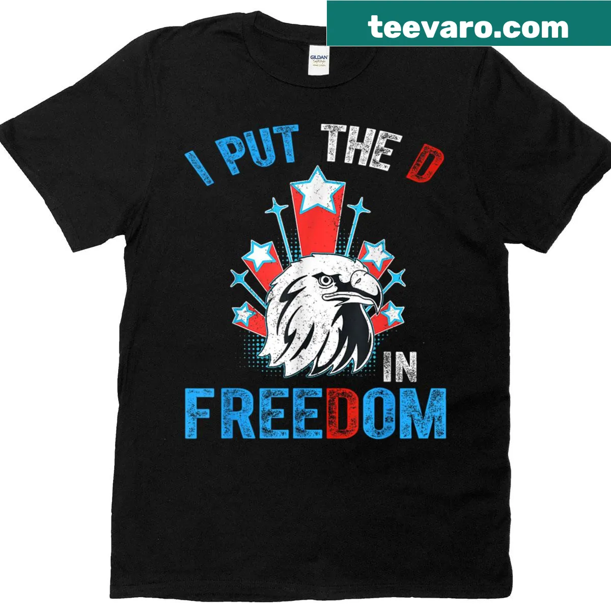 Funny couples t-shirt for Fourth of July with playful text — on a men's t-shirt