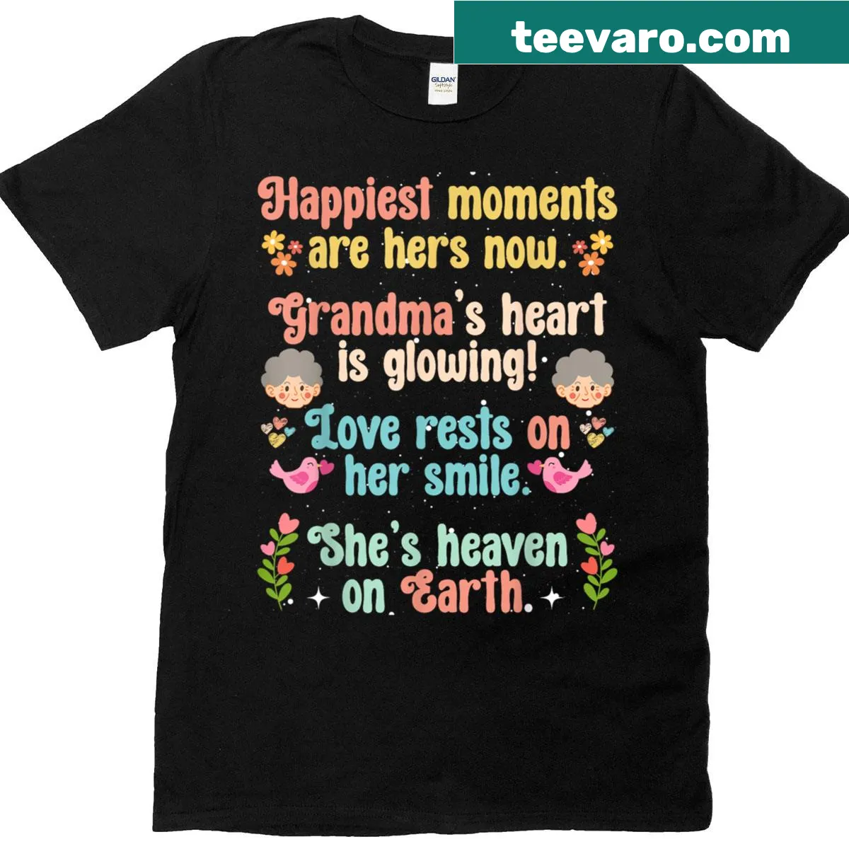 Sentimental T-shirt for grandmothers stating 'Happiest Grandma On Earth' — on a men's t-shirt