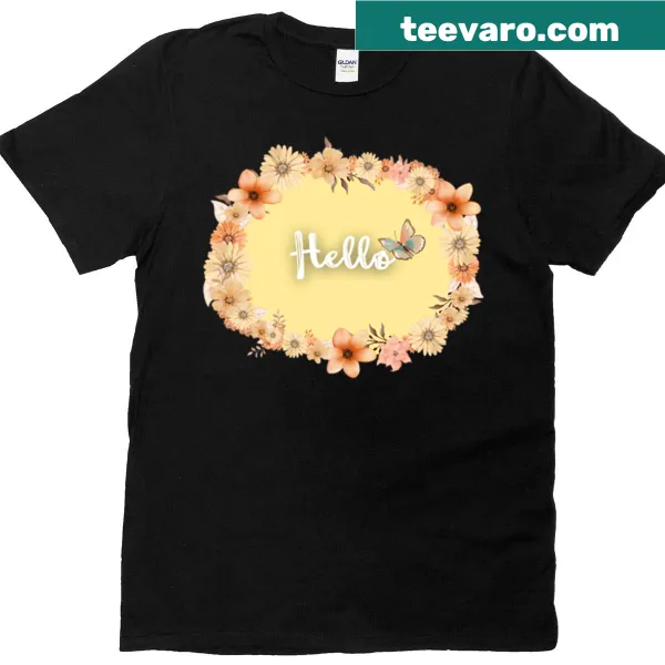 T-shirt featuring flowers and butterflies, perfect for kids