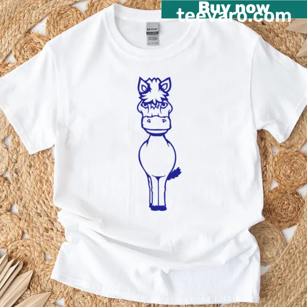 Funny cartoon pony riding design on a T-shirt