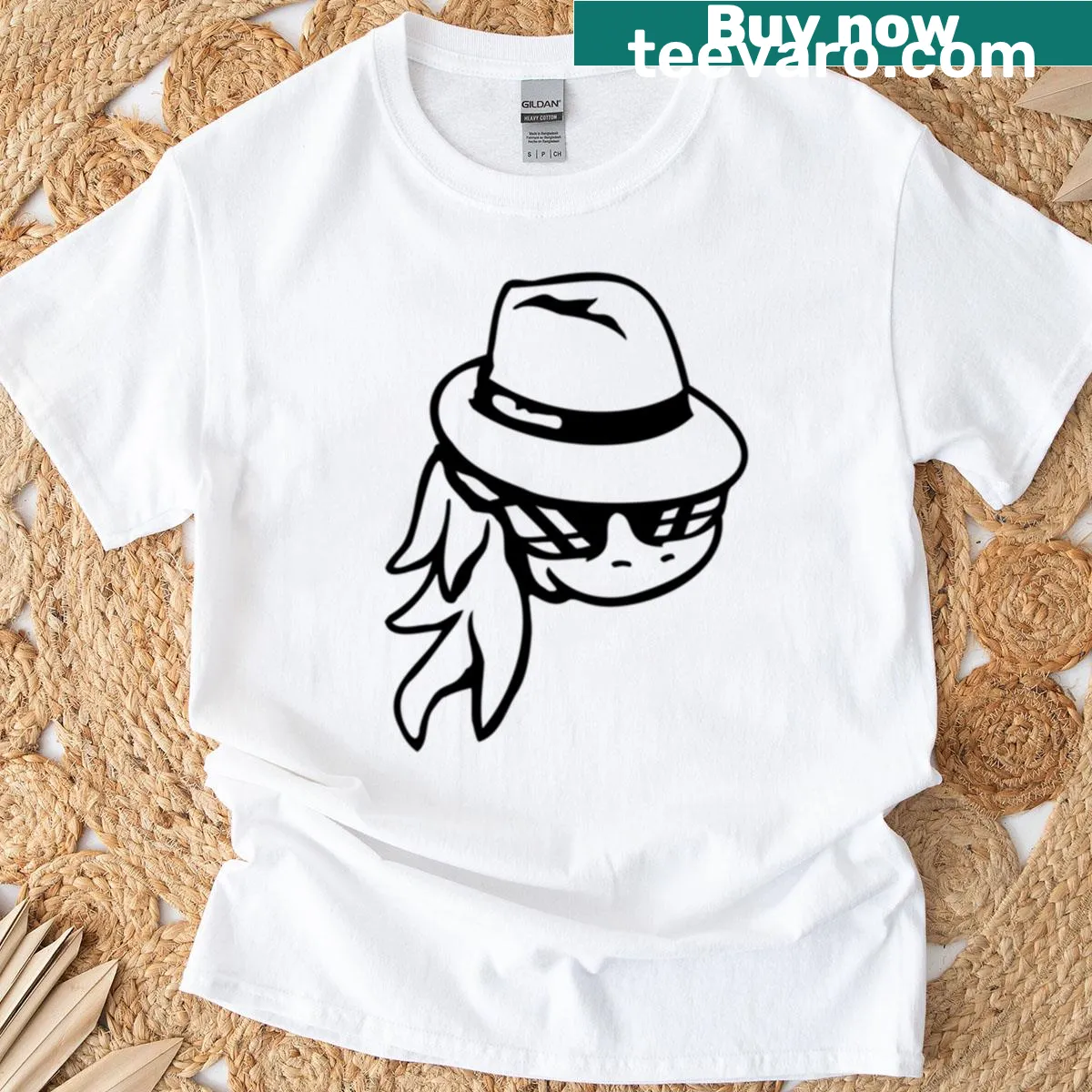 Horse wearing a detective hat and sunglasses on a fun t-shirt — on a men's t-shirt