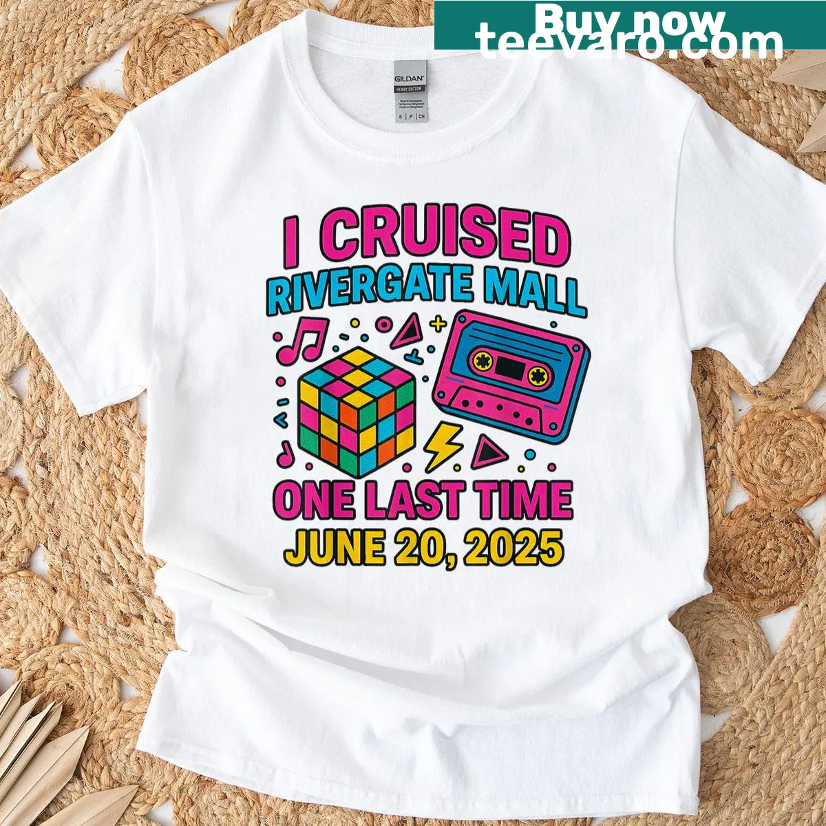 T-shirt commemorating Rivergate Mall visit on June 20 2025 — on a men's t-shirt