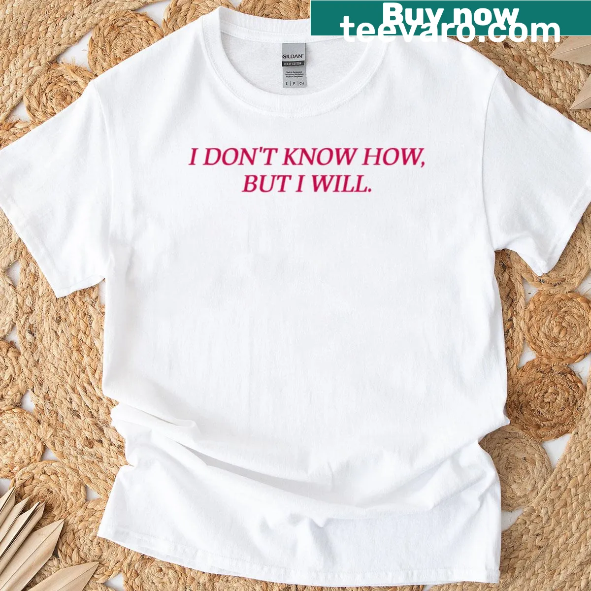 Oversized T-shirt with an inspirational message about determination. — on a men's t-shirt