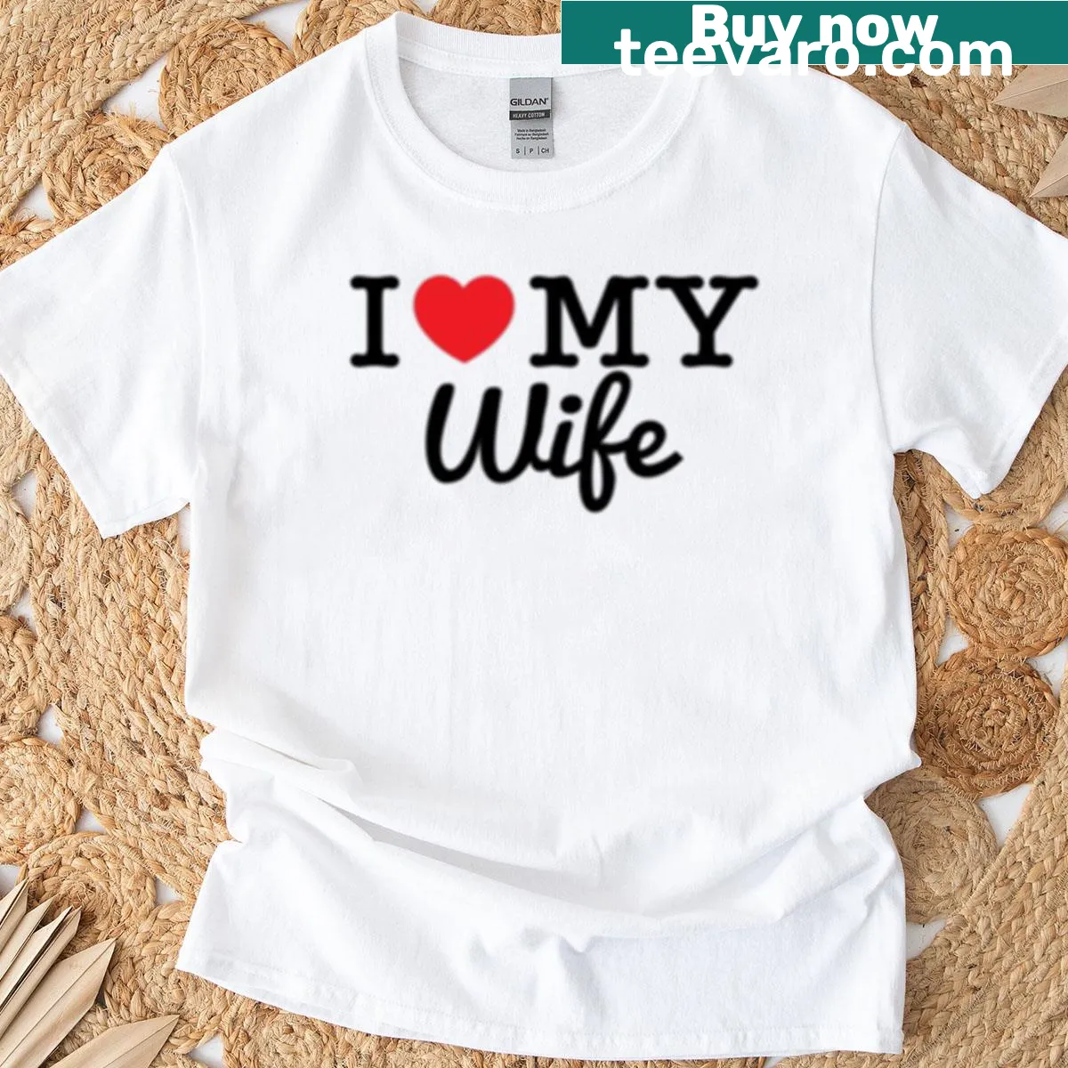 T-shirt with the text 'I Love My Wife' in a simple design — on a men's t-shirt