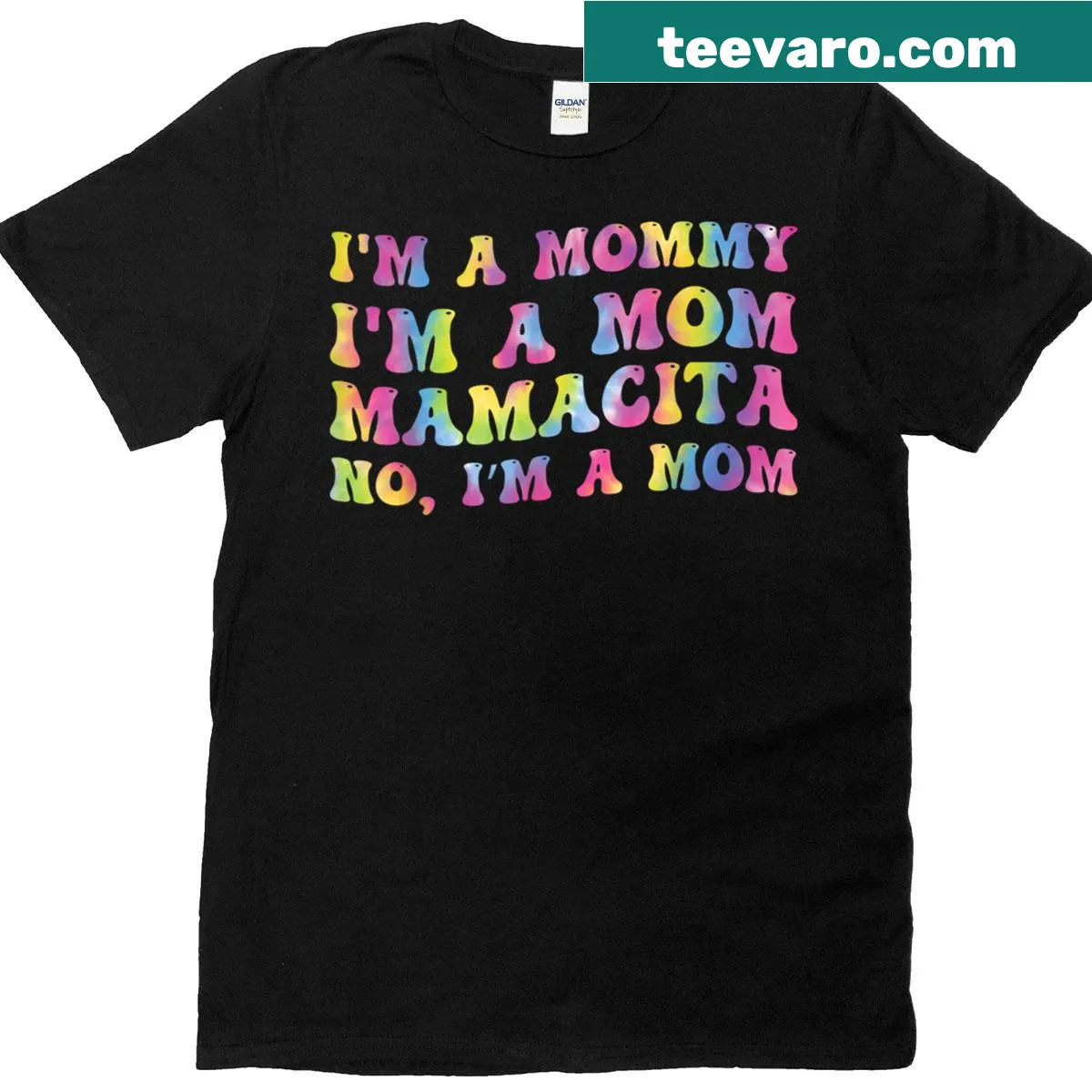 Funny T-shirt for moms with Mamacita text in a groovy style — on a men's t-shirt