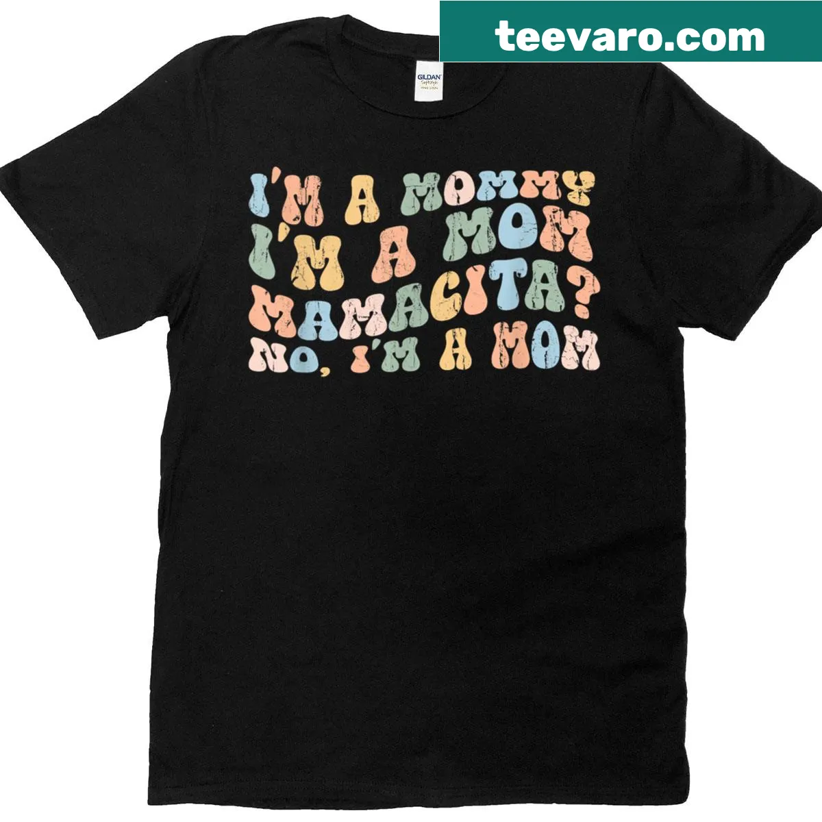 T-shirt with playful text about being a mom and mommy — on a men's t-shirt