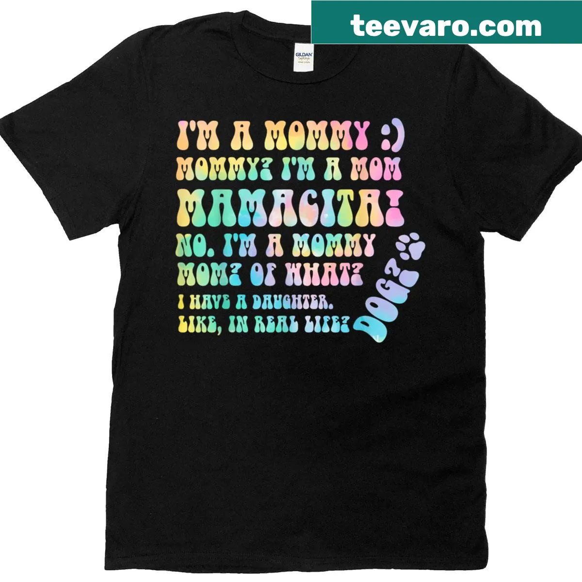 Funny mommy statement t-shirt with playful text — on a men's t-shirt