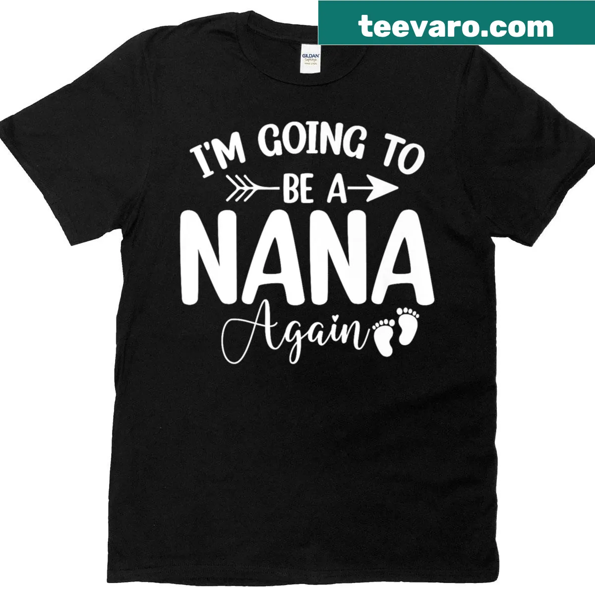 T-shirt announcing becoming a grandma again with playful text — on a men's t-shirt