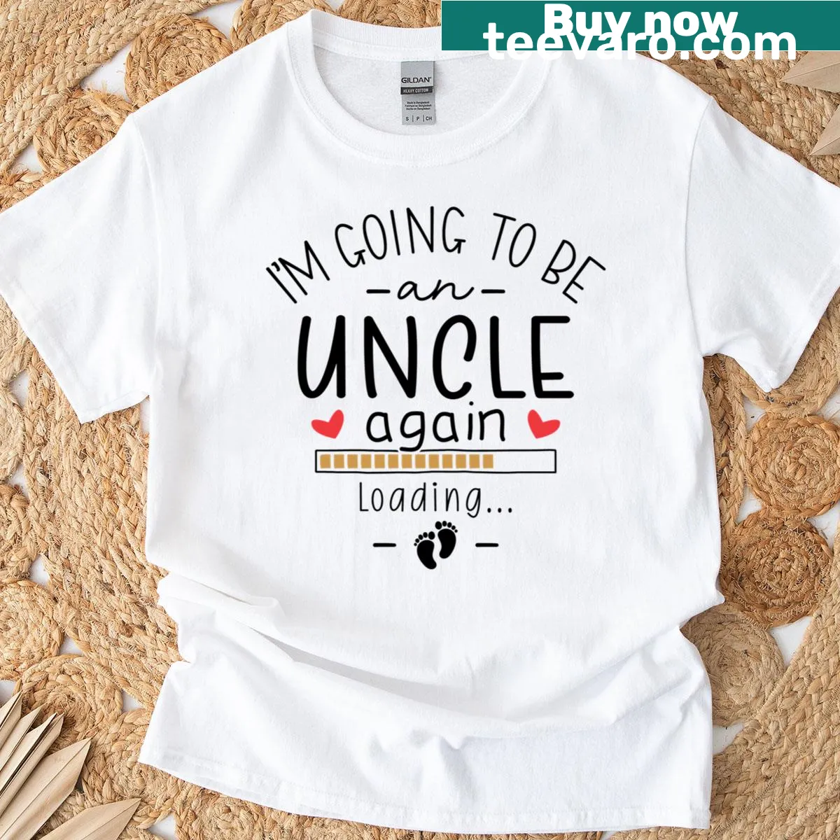 Pregnancy announcement t-shirt for uncles — on a men's t-shirt