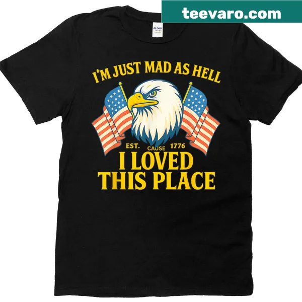 Eagle graphic T-shirt with a statement about loving the country since 1776