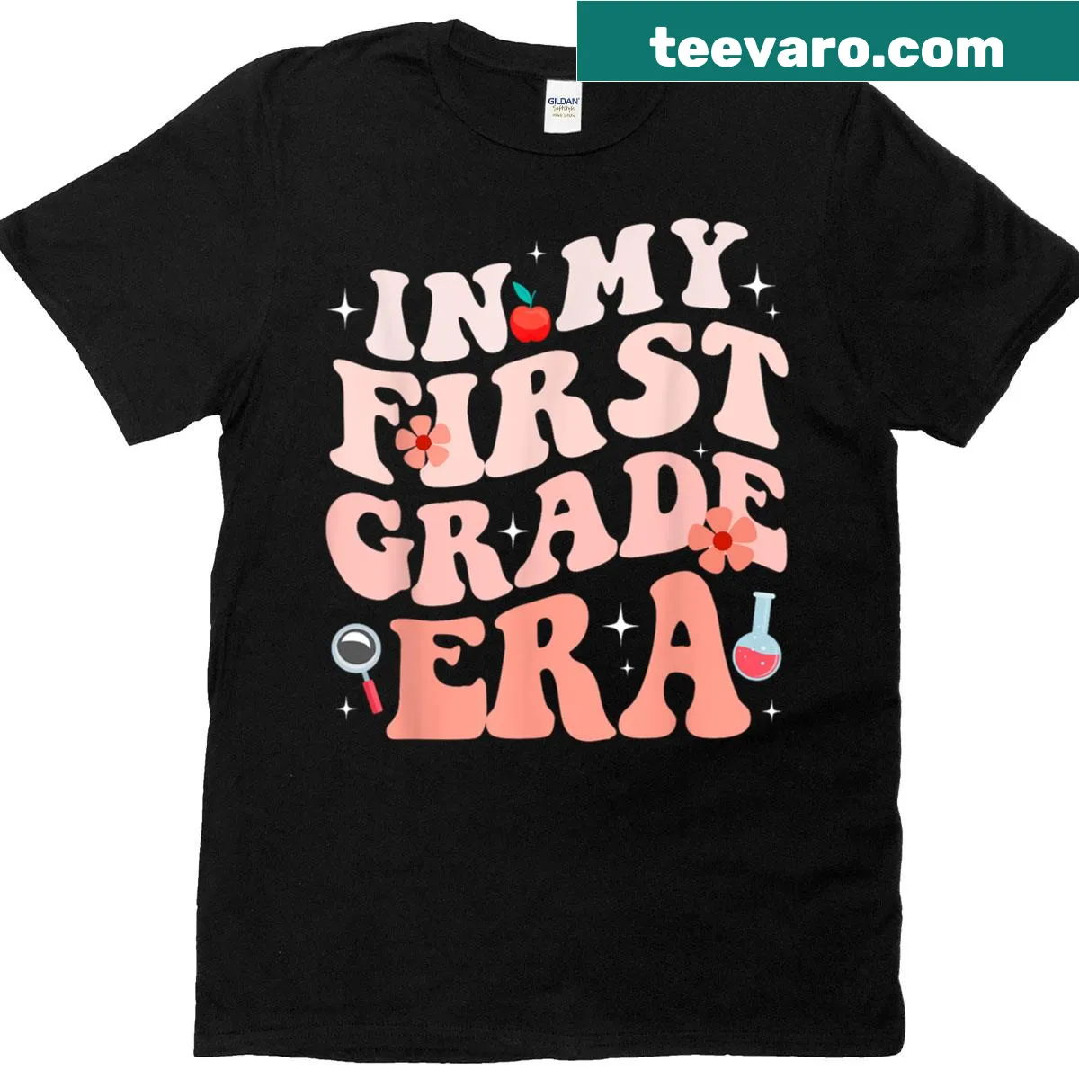 Typography shirt with 'In My First Grade Era' for teachers — on a men's t-shirt