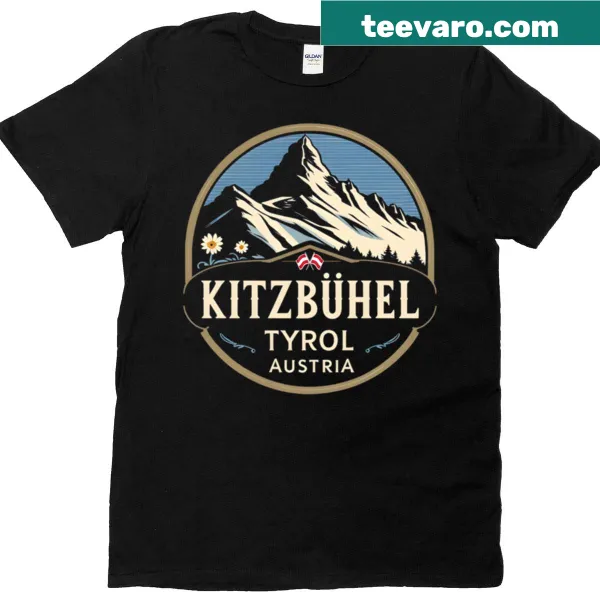 Illustration of Kitzbhel, Tyrol, Austria on an oversized t-shirt