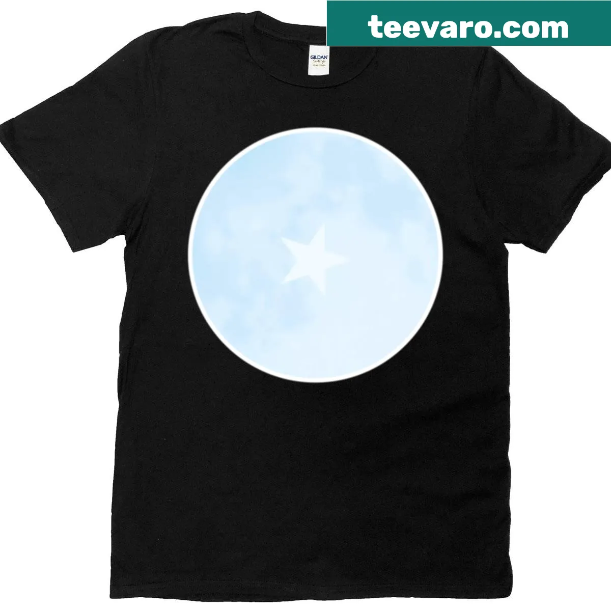 Glowing edition t-shirt featuring a stunning illustration of the Arctic Moon — on a men's t-shirt