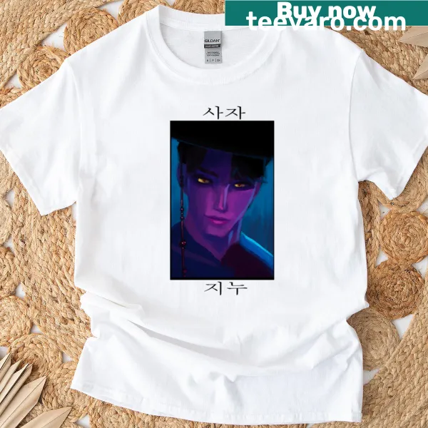 Kpop T-shirt featuring Demon Hunters Jinu Saja Boys portrait art