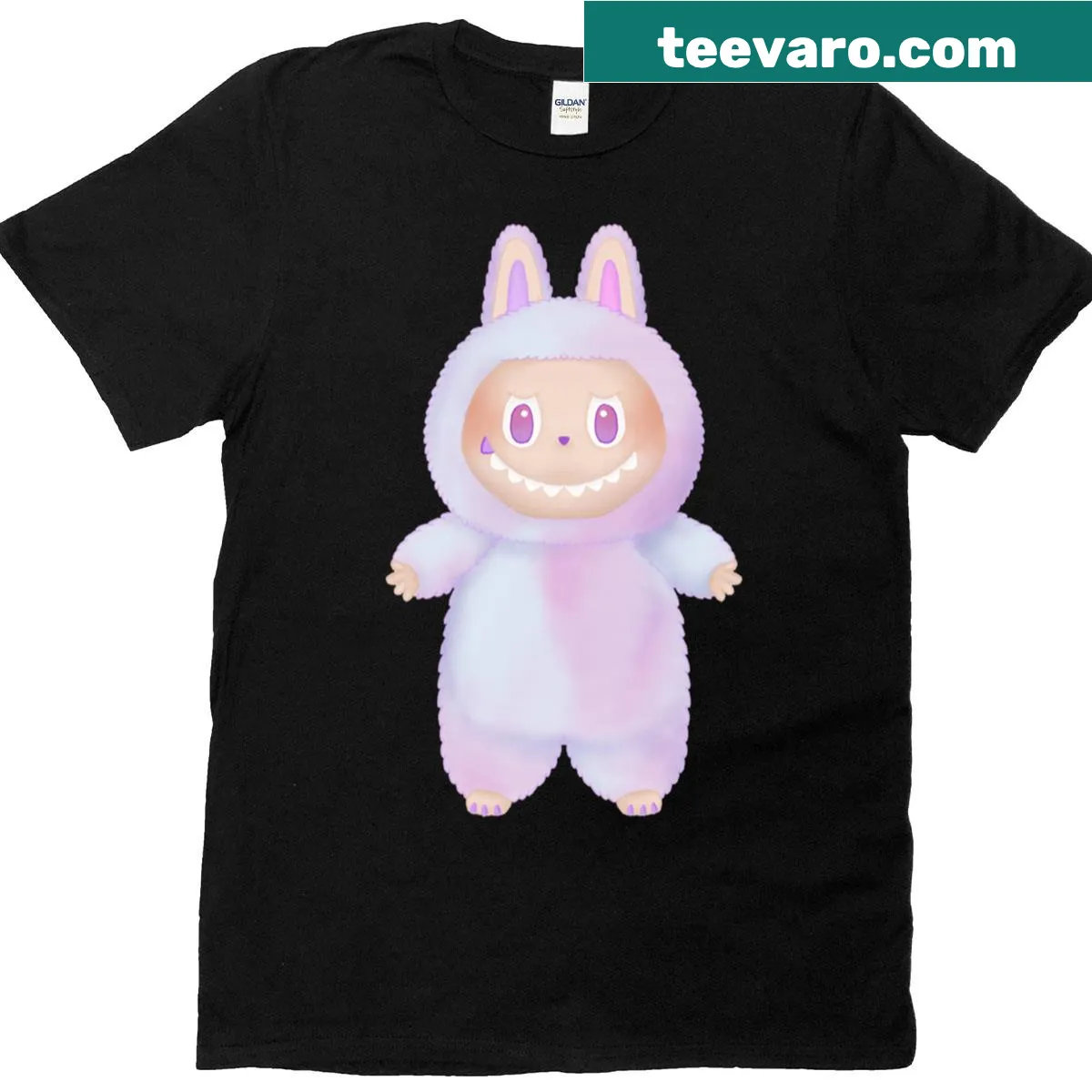 Labubu character graphic on a T-shirt — on a men's t-shirt