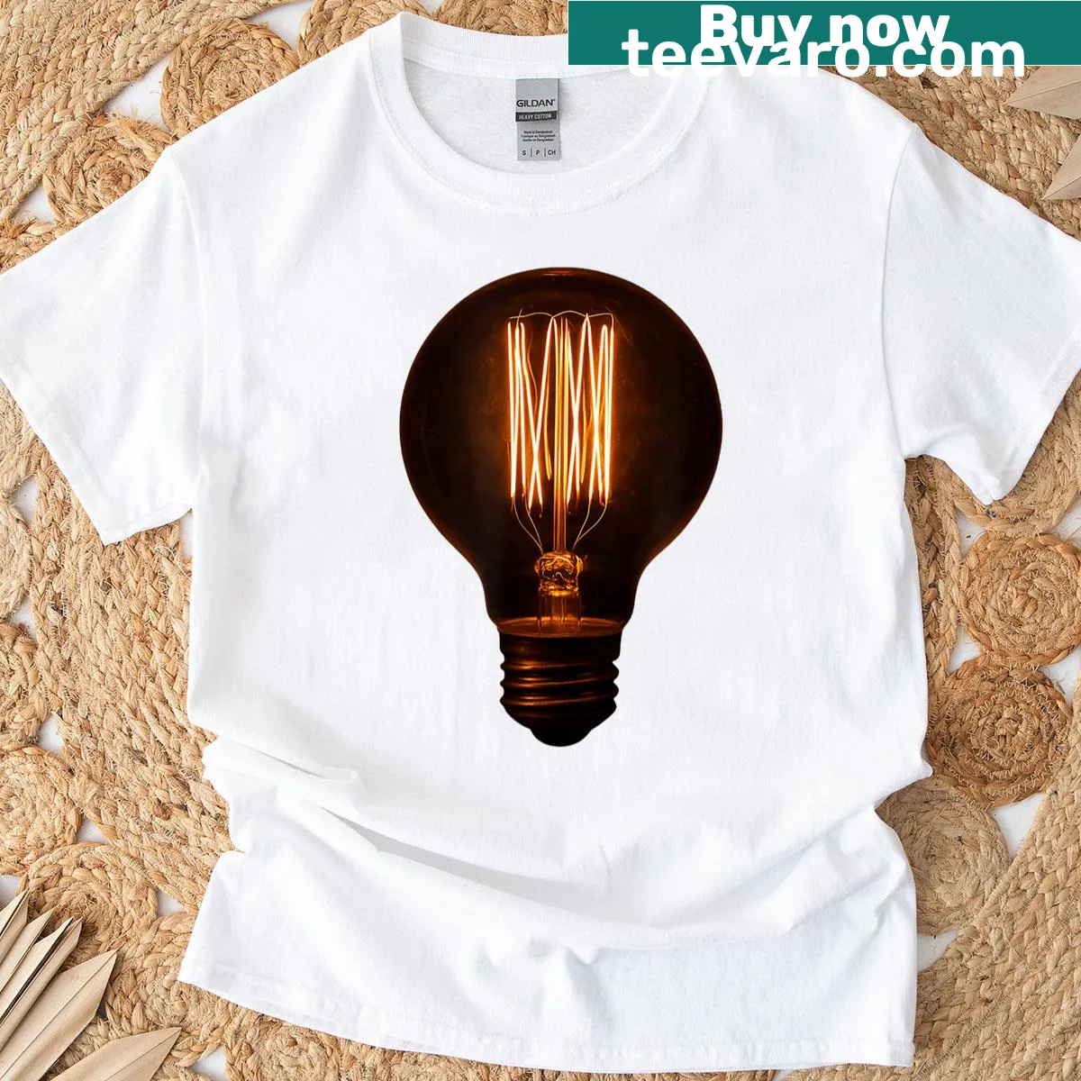 Inspirational T-shirt with 'Let Your Light Shine' vintage typography — on a men's t-shirt