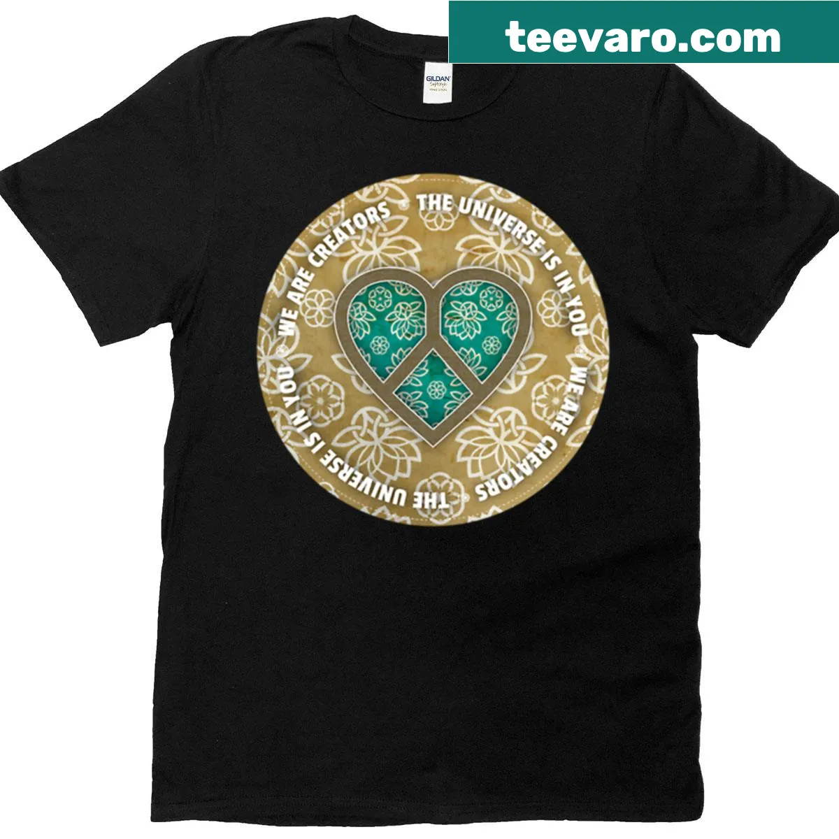 Inspirational T-shirt with a message of love and peace. — on a men's t-shirt