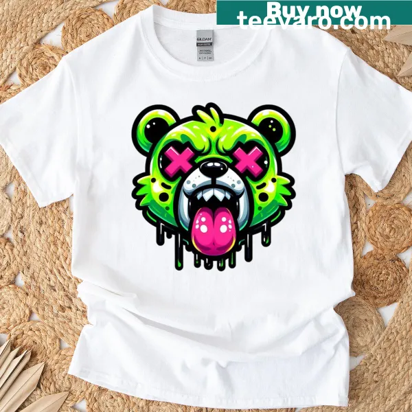 Illustration of a fierce bear on a premium t-shirt