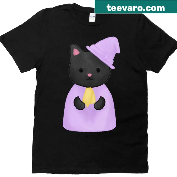 Illustration of a magical cat on T-shirt
