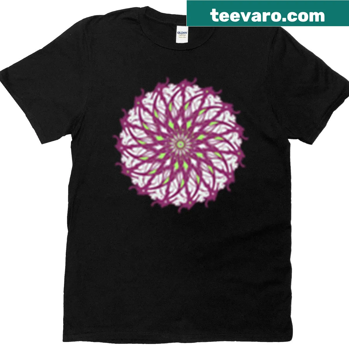 Intricate mandala graphic on T-shirt — on a men's t-shirt