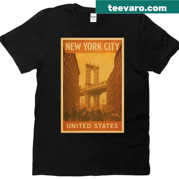 Graphic of Manhattan Bridge on oversized t-shirt