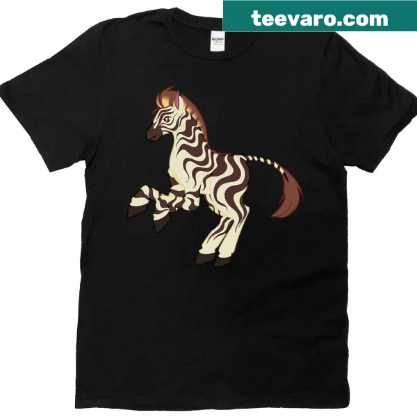 T-shirt featuring a playful zebra graphic inspired by marble cake
